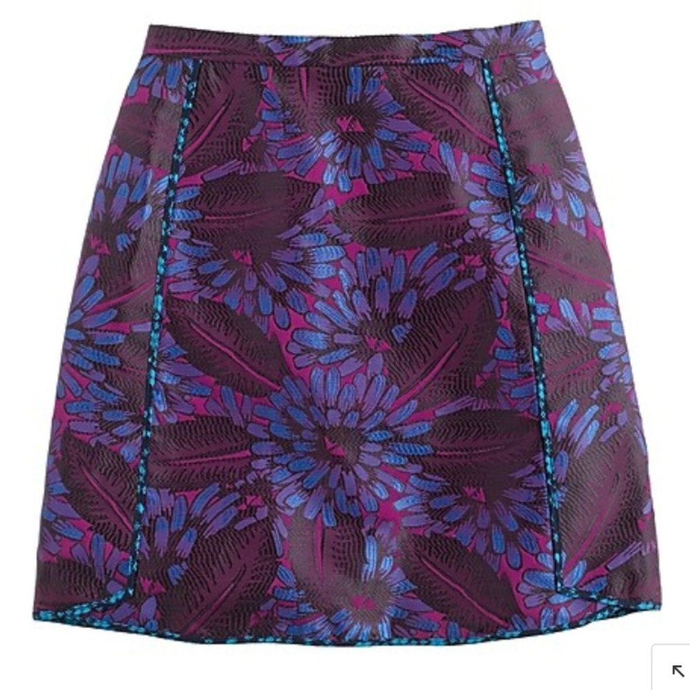 JCrew Blue Midnight Floral Jacquard Pencil Skirtq